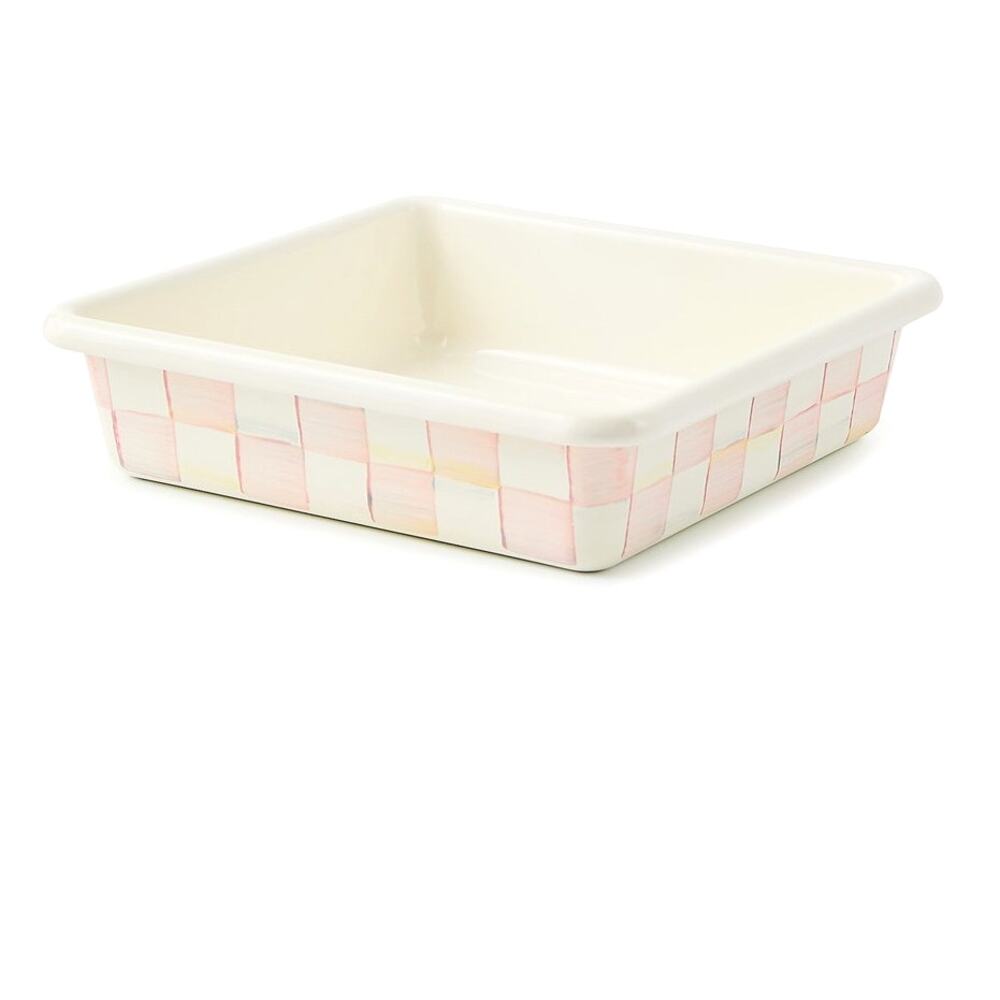 NEW Mackenzie-Childs Rosy Check 8in Square Baking Pan